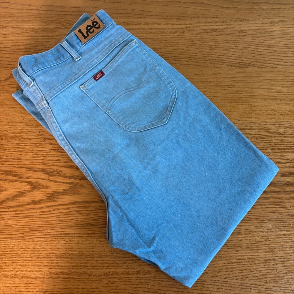 Vintage Lee Jeans Mens 40x34 Light Wash Union Made in USA Denim Pants